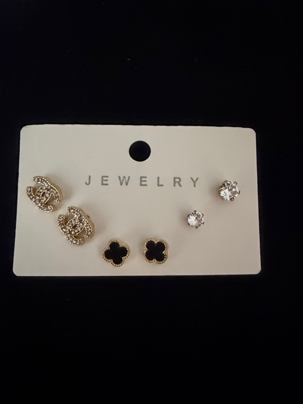 Gold and Black Mixed Stud Earring Set - Jewelry Brand